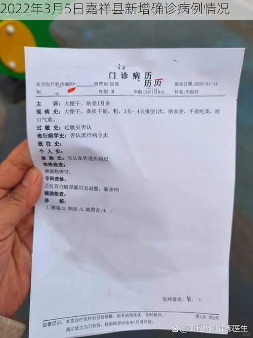 2022年3月5日嘉祥县新增确诊病例情况