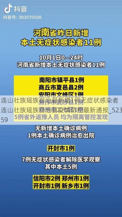 连山壮族瑶族自治县新增1例无症状感染者  连山壮族瑶族自治县疫情防控最新通报_52359
