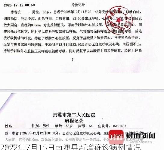 2022年7月15日南澳县新增确诊病例情况