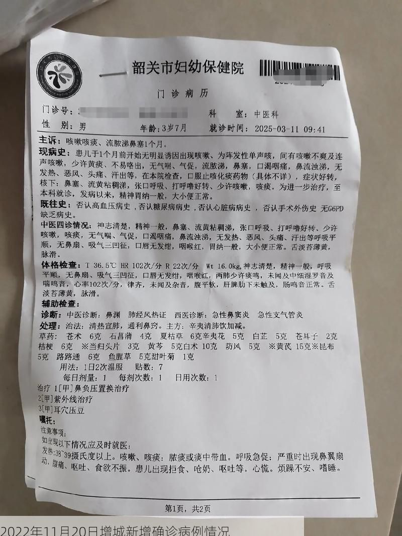 2022年11月20日增城新增确诊病例情况