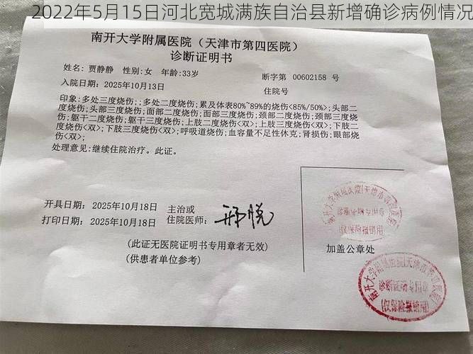 2022年5月15日河北宽城满族自治县新增确诊病例情况