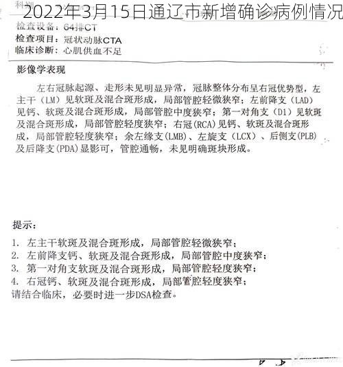 2022年3月15日通辽市新增确诊病例情况