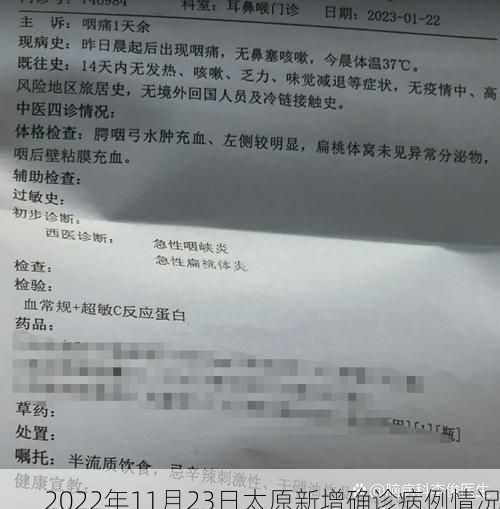 2022年11月23日太原新增确诊病例情况