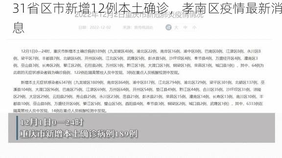 31省区市新增12例本土确诊，孝南区疫情最新消息