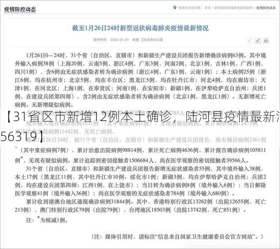 【31省区市新增12例本土确诊，陆河县疫情最新消息_56319】