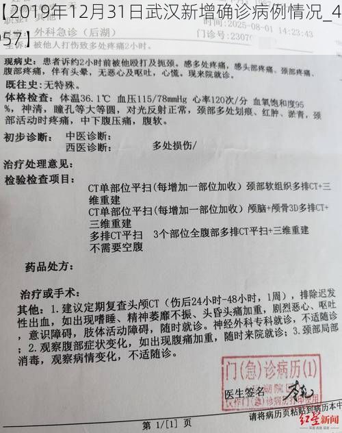 【2019年12月31日武汉新增确诊病例情况_43957】