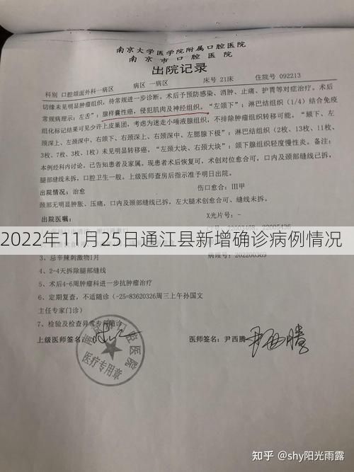 2022年11月25日通江县新增确诊病例情况