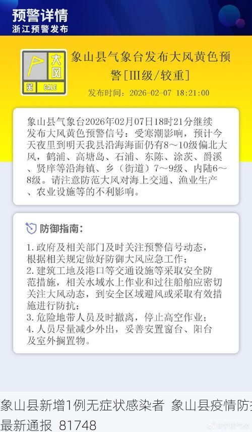 象山县新增1例无症状感染者  象山县疫情防控最新通报_81748
