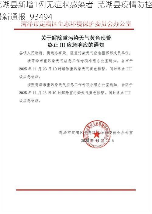 芜湖县新增1例无症状感染者  芜湖县疫情防控最新通报_93494