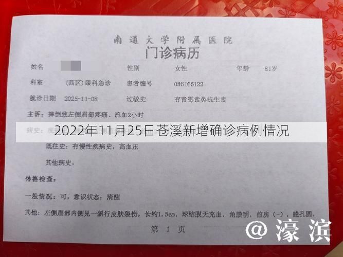 2022年11月25日苍溪新增确诊病例情况