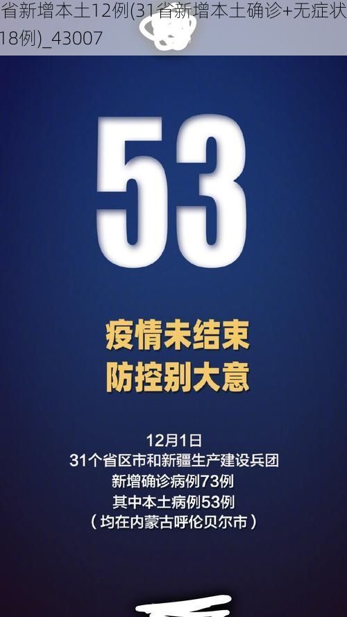 31省新增本土12例(31省新增本土确诊+无症状共18例)_43007