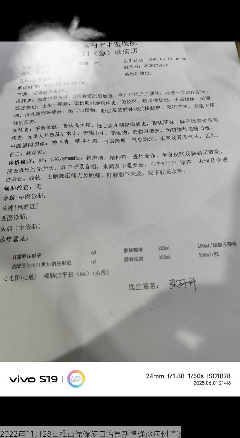 2022年11月28日维西傈僳族自治县新增确诊病例情况_64017