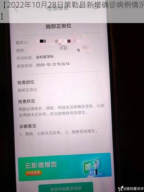 【2022年10月28日策勒县新增确诊病例情况】