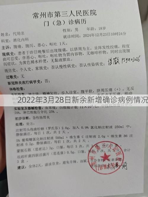 2022年3月28日新余新增确诊病例情况