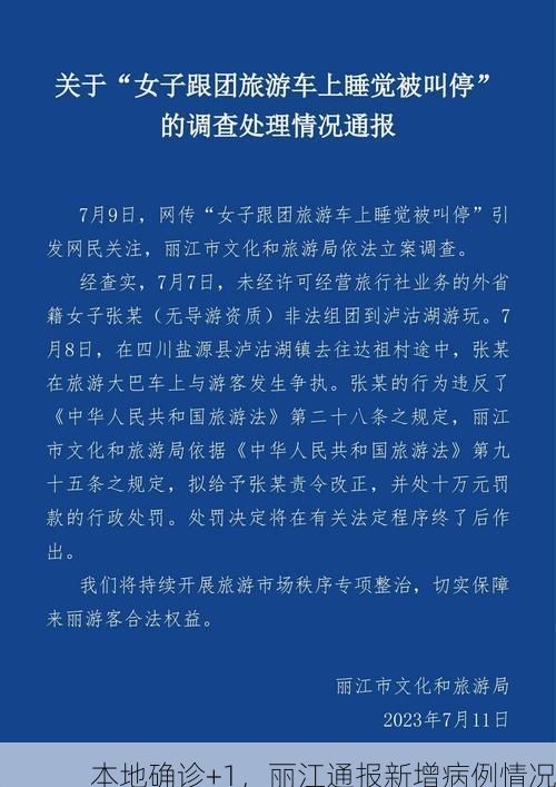 本地确诊+1，丽江通报新增病例情况