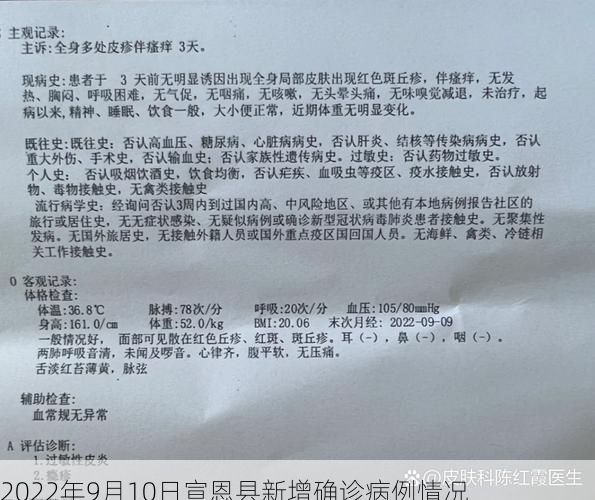 2022年9月10日宣恩县新增确诊病例情况