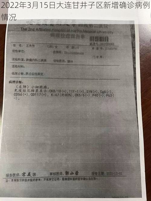 2022年3月15日大连甘井子区新增确诊病例情况