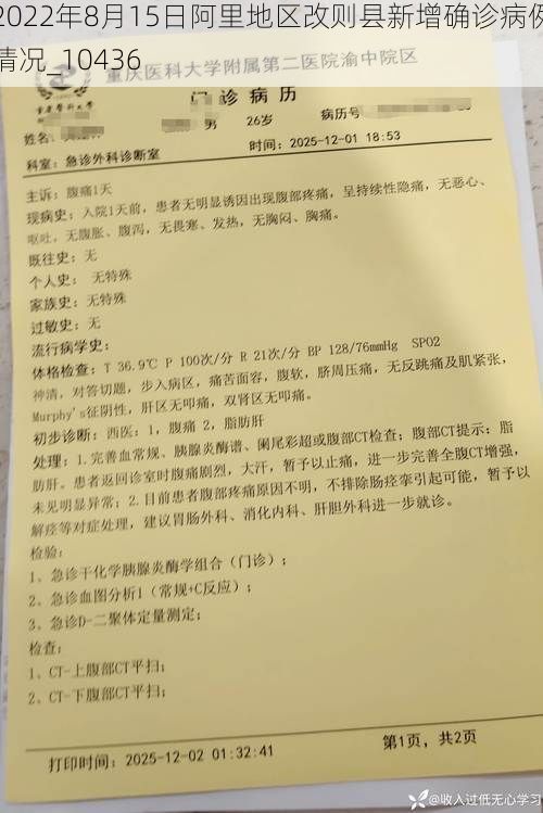 2022年8月15日阿里地区改则县新增确诊病例情况_10436
