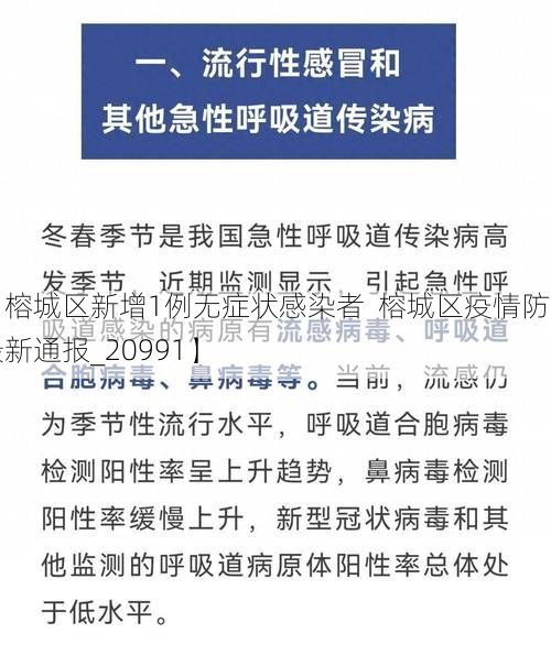 【榕城区新增1例无症状感染者 榕城区疫情防控最新通报_20991】