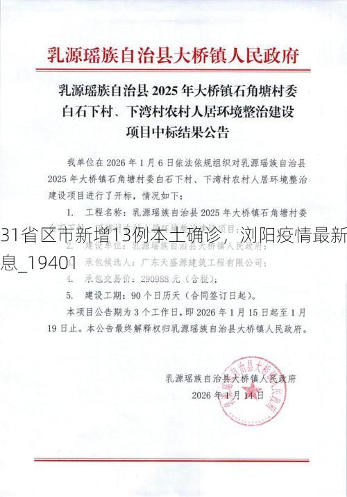 31省区市新增13例本土确诊，浏阳疫情最新消息_19401