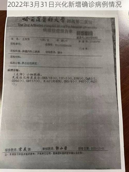 2022年3月31日兴化新增确诊病例情况