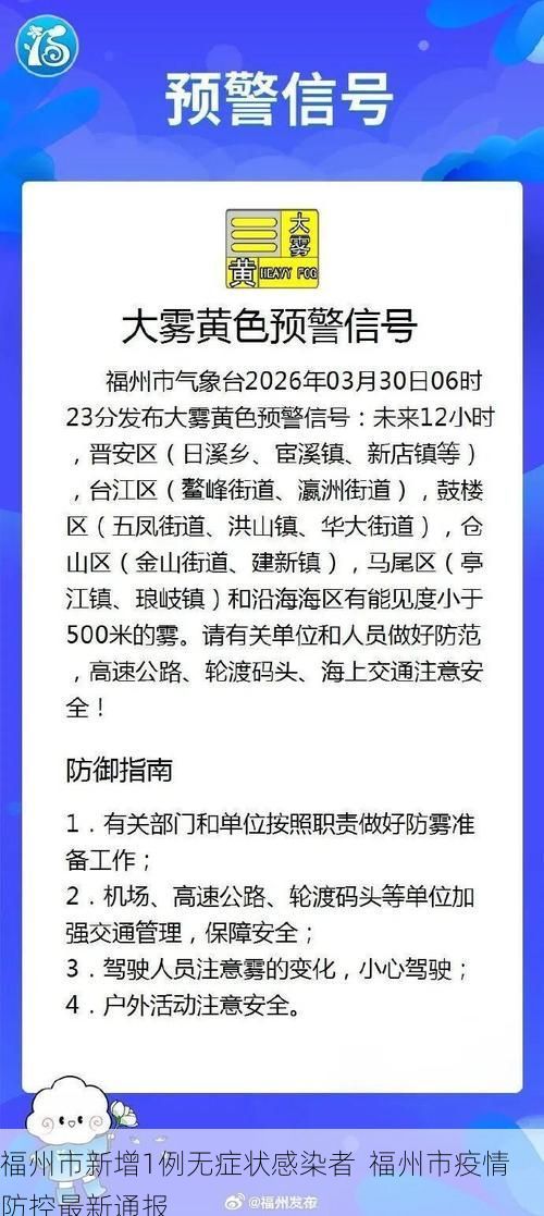 福州市新增1例无症状感染者  福州市疫情防控最新通报