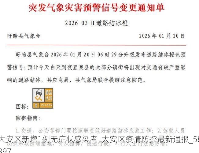 大安区新增1例无症状感染者  大安区疫情防控最新通报_58397