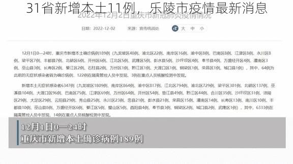 31省新增本土11例，乐陵市疫情最新消息