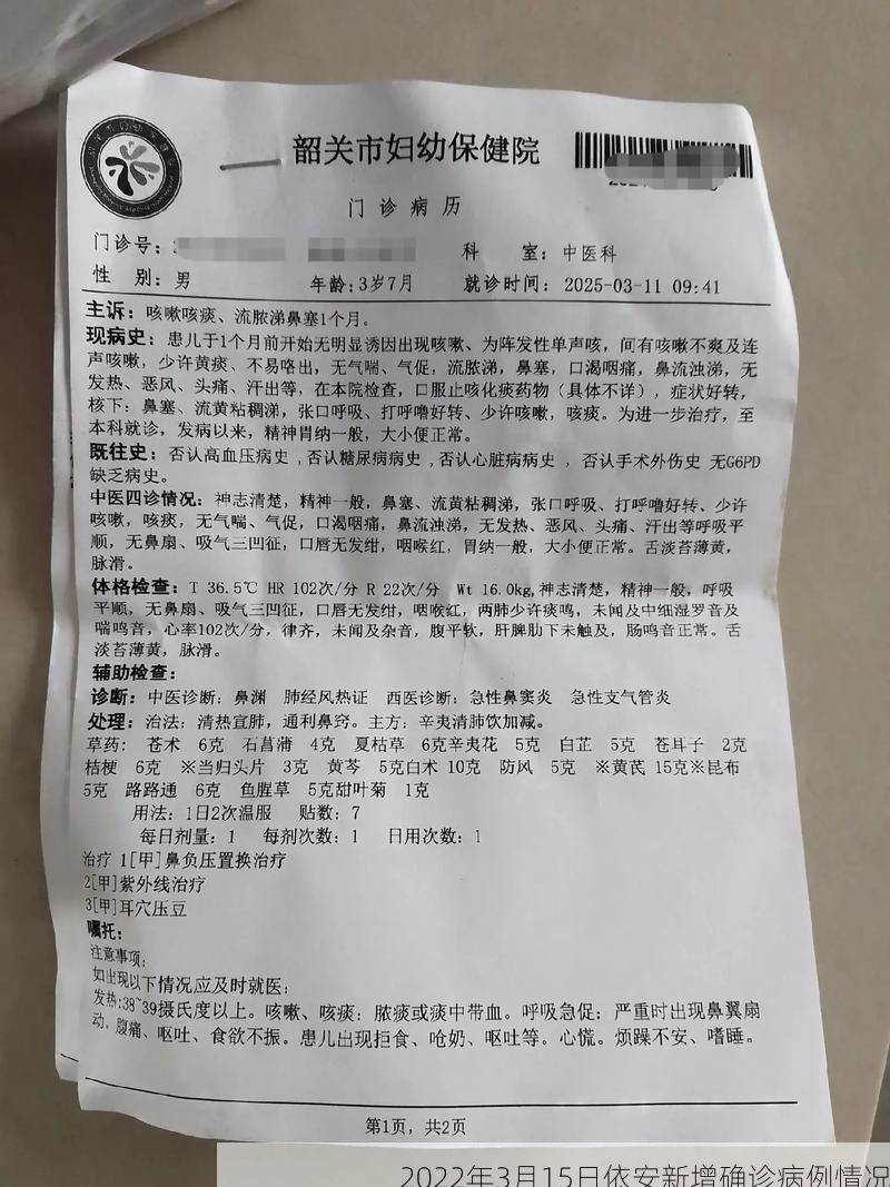 2022年3月15日依安新增确诊病例情况