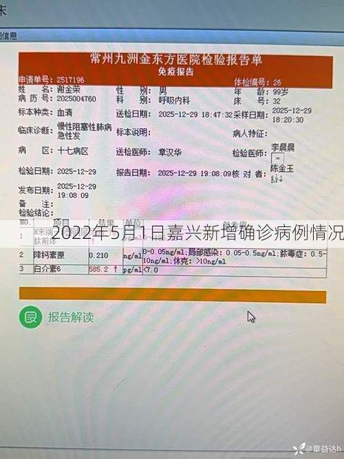 2022年5月1日嘉兴新增确诊病例情况