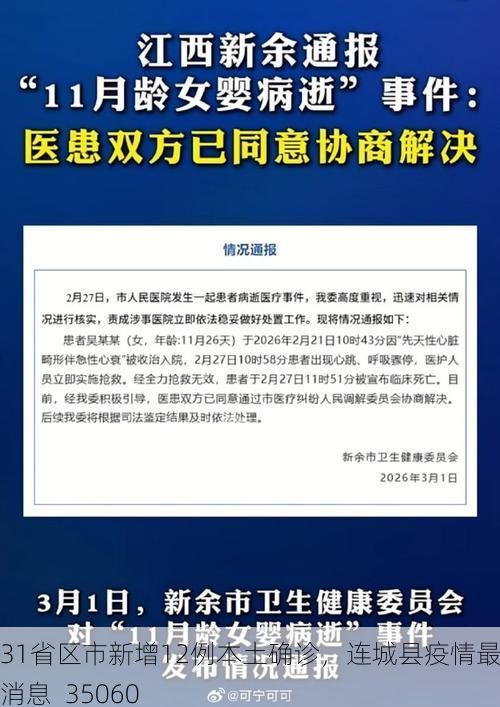 31省区市新增12例本土确诊，连城县疫情最新消息_35060