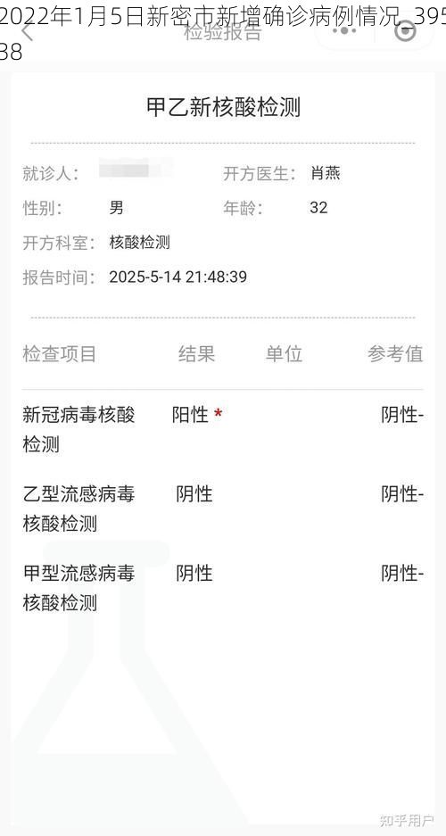 2022年1月5日新密市新增确诊病例情况_39538