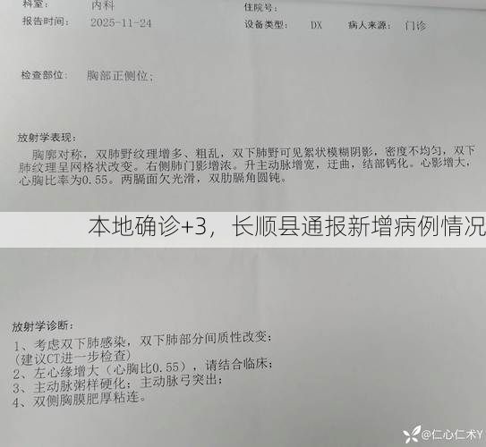 本地确诊+3，长顺县通报新增病例情况