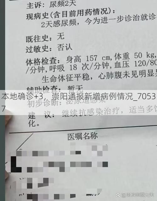 本地确诊+3，崇阳通报新增病例情况_70537