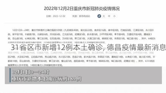 31省区市新增12例本土确诊, 德昌疫情最新消息