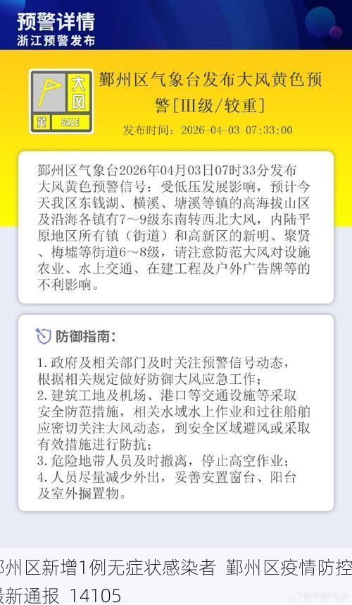 鄞州区新增1例无症状感染者  鄞州区疫情防控最新通报_14105