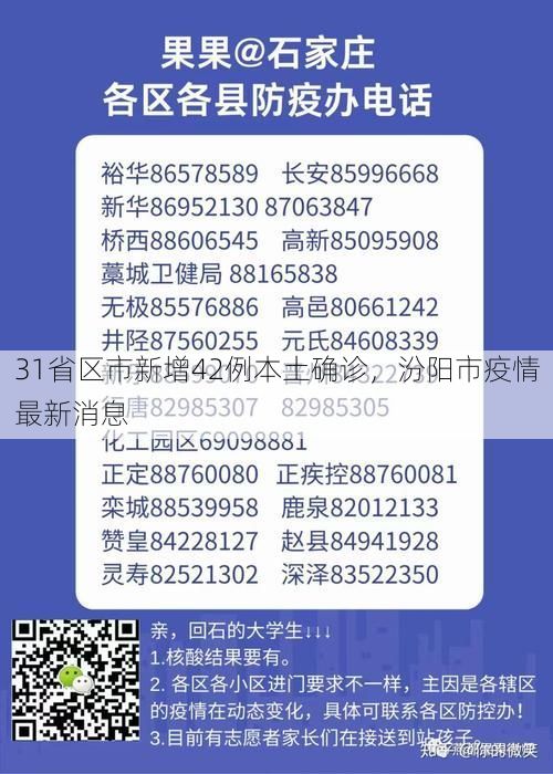 31省区市新增42例本土确诊，汾阳市疫情最新消息