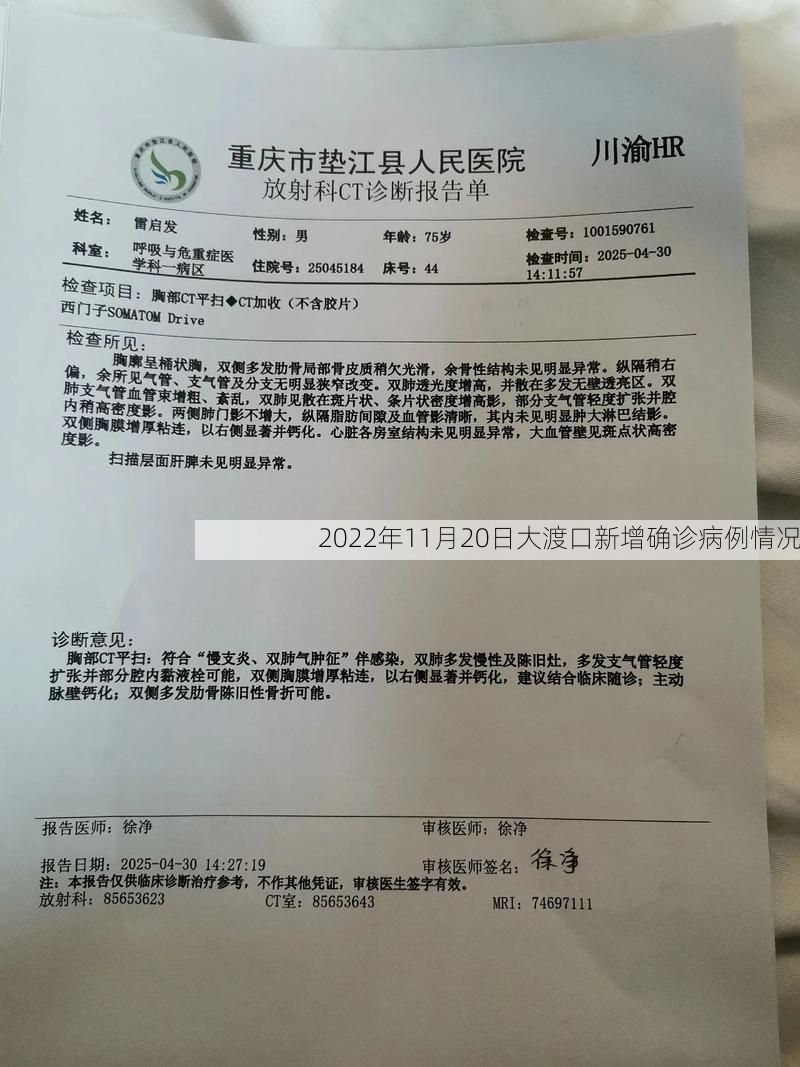 2022年11月20日大渡口新增确诊病例情况