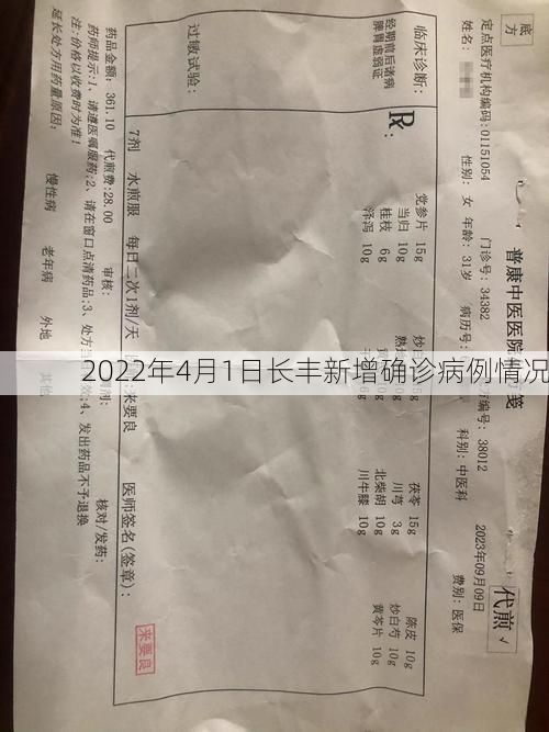 2022年4月1日长丰新增确诊病例情况