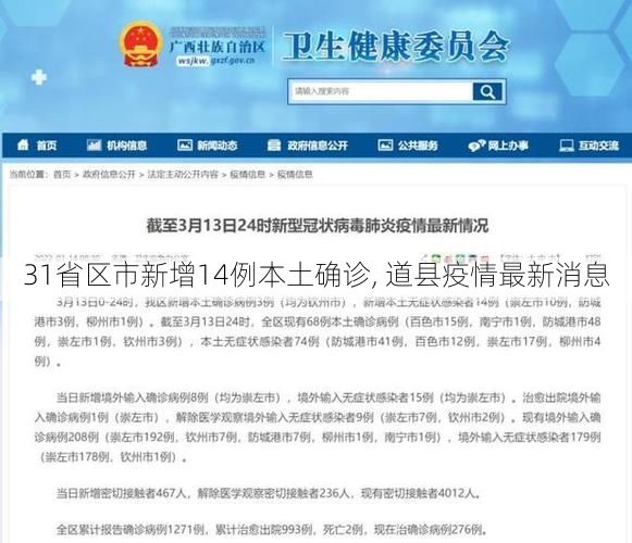 31省区市新增14例本土确诊, 道县疫情最新消息