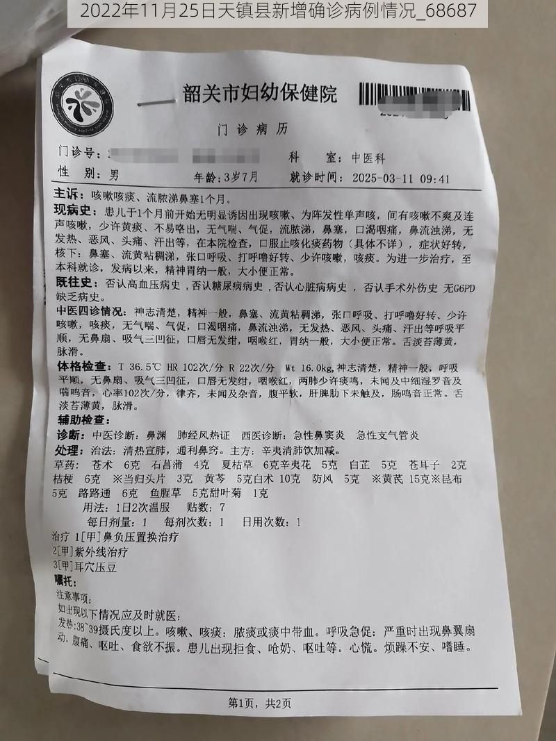 2022年11月25日天镇县新增确诊病例情况_68687