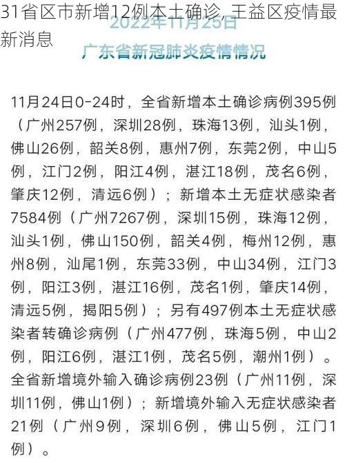 31省区市新增12例本土确诊, 王益区疫情最新消息