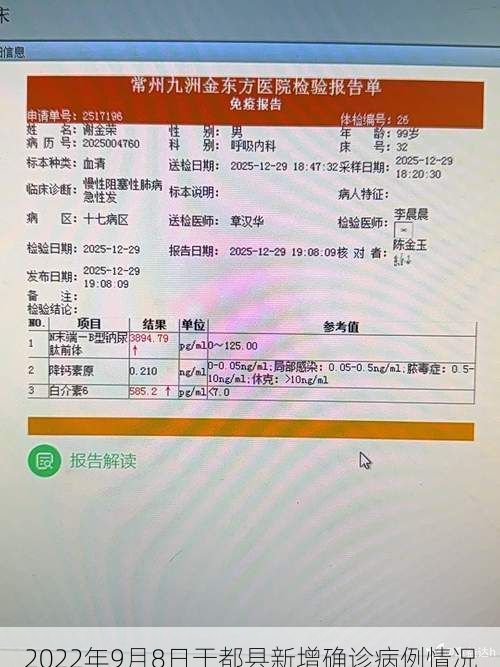 2022年9月8日于都县新增确诊病例情况