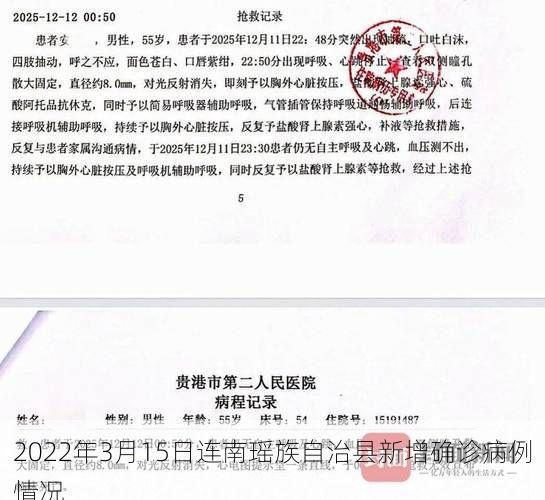 2022年3月15日连南瑶族自治县新增确诊病例情况