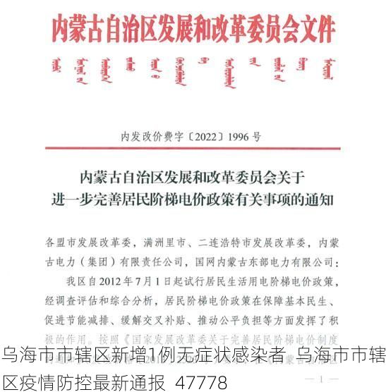乌海市市辖区新增1例无症状感染者  乌海市市辖区疫情防控最新通报_47778