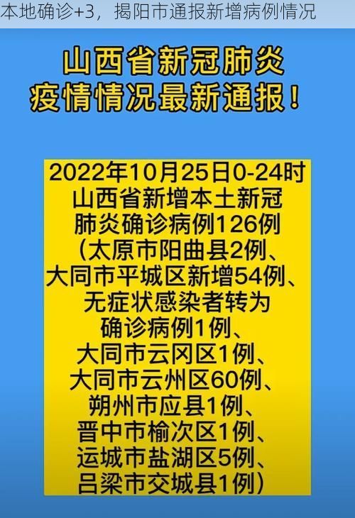 本地确诊+3，揭阳市通报新增病例情况