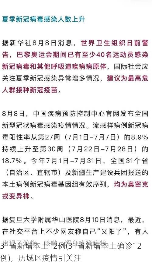 31省新增本土12例(31省新增本土确诊12例)，历城区疫情引关注