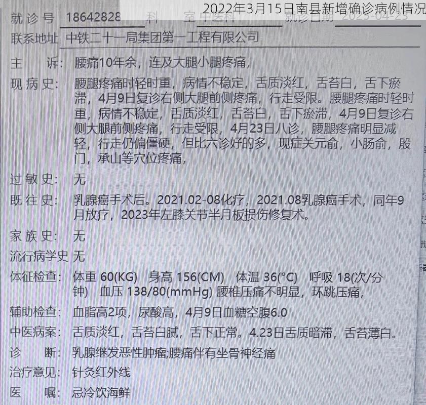 2022年3月15日南县新增确诊病例情况