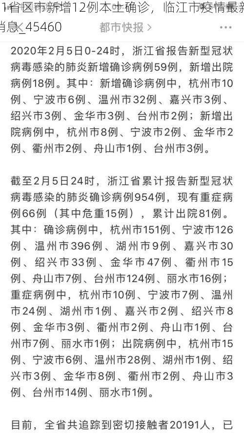 31省区市新增12例本土确诊，临江市疫情最新消息_45460