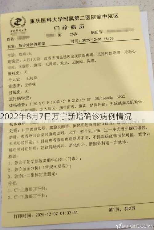 2022年8月7日万宁新增确诊病例情况